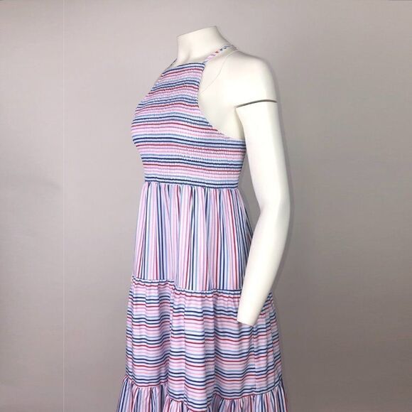 ZARA STRIPES MAXI DRESS HALTER - Picture 6 of 10